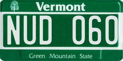 VT license plate NUD060
