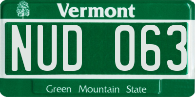 VT license plate NUD063