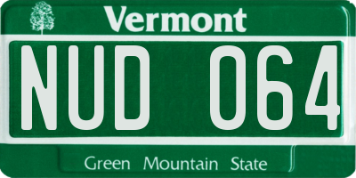 VT license plate NUD064