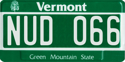 VT license plate NUD066