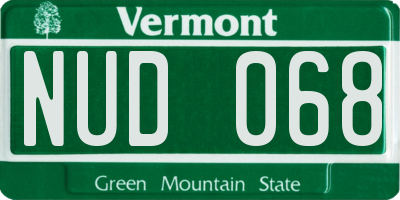 VT license plate NUD068