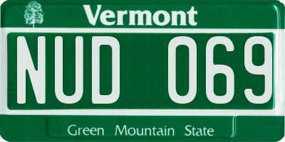 VT license plate NUD069