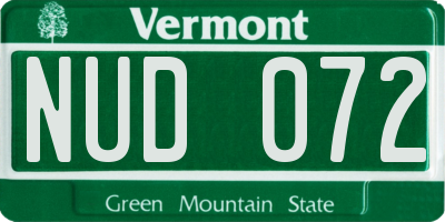 VT license plate NUD072