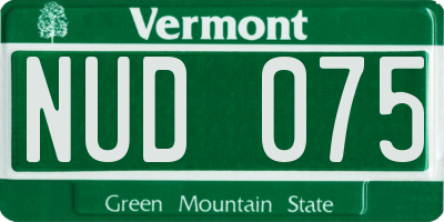 VT license plate NUD075