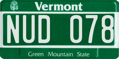 VT license plate NUD078