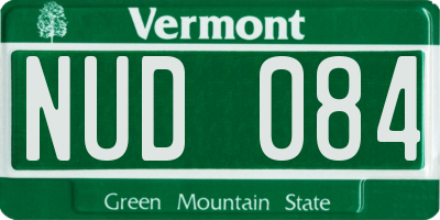 VT license plate NUD084