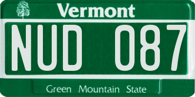 VT license plate NUD087