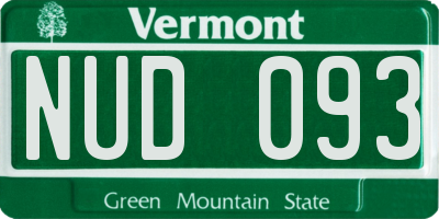 VT license plate NUD093