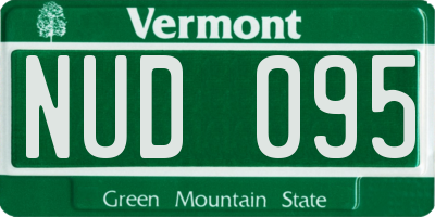 VT license plate NUD095