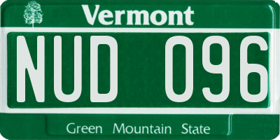VT license plate NUD096
