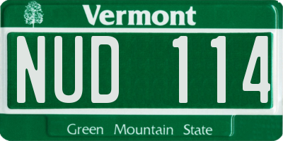 VT license plate NUD114