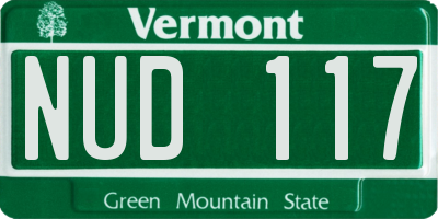 VT license plate NUD117