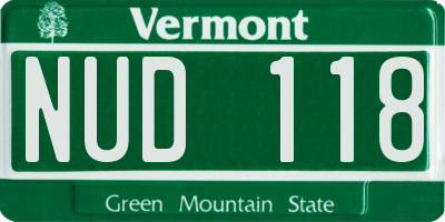 VT license plate NUD118