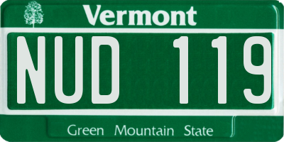 VT license plate NUD119