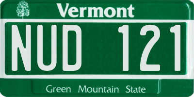 VT license plate NUD121