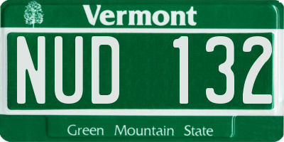 VT license plate NUD132