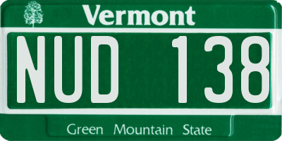 VT license plate NUD138