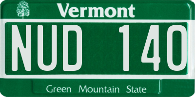 VT license plate NUD140