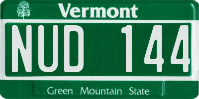 VT license plate NUD144