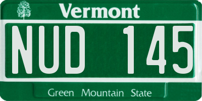VT license plate NUD145