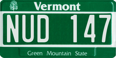 VT license plate NUD147