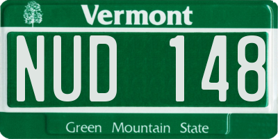 VT license plate NUD148