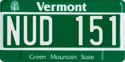 VT license plate NUD151