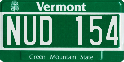VT license plate NUD154