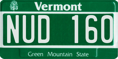 VT license plate NUD160