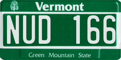 VT license plate NUD166