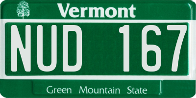 VT license plate NUD167