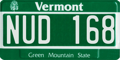 VT license plate NUD168
