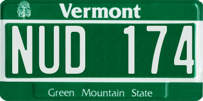 VT license plate NUD174