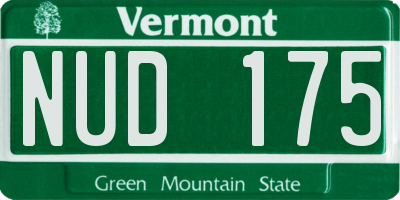 VT license plate NUD175