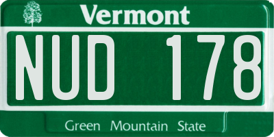 VT license plate NUD178