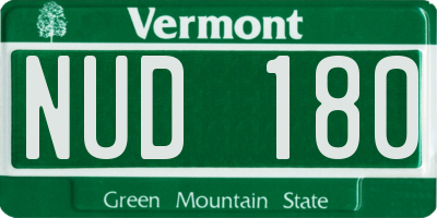 VT license plate NUD180