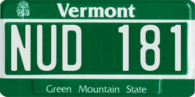 VT license plate NUD181
