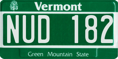 VT license plate NUD182