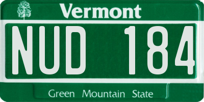 VT license plate NUD184