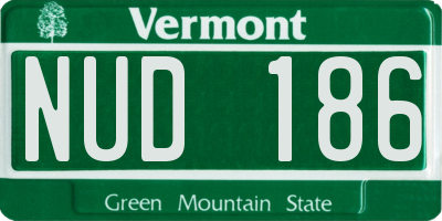 VT license plate NUD186