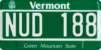 VT license plate NUD188
