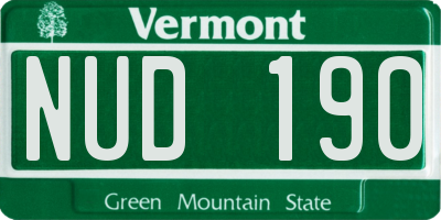 VT license plate NUD190