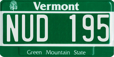 VT license plate NUD195