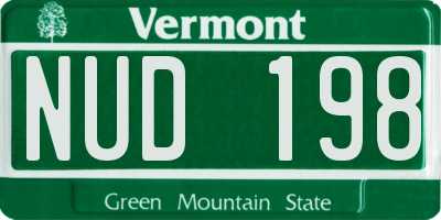 VT license plate NUD198