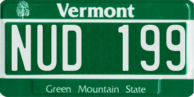 VT license plate NUD199