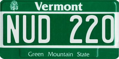 VT license plate NUD220