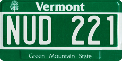 VT license plate NUD221