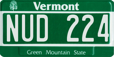 VT license plate NUD224