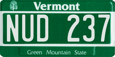 VT license plate NUD237