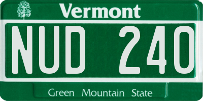 VT license plate NUD240